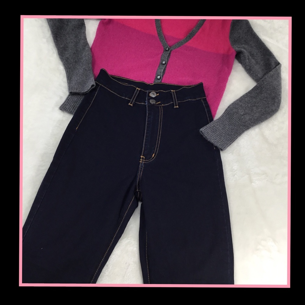 ANGRY RABBIT SUPER HIGH WAISTED DENIM JEANS 27/5